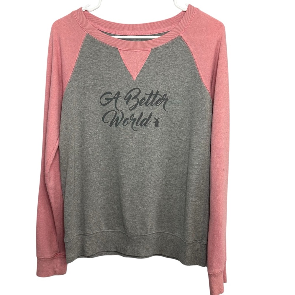 Dutch Bros SMALL+MEDIUM Gray+Pink Lightweight Sweatshirt “A Better..” VINTAGE